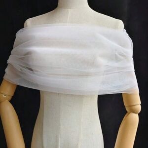 Sheer White Bridal Wrap Stole